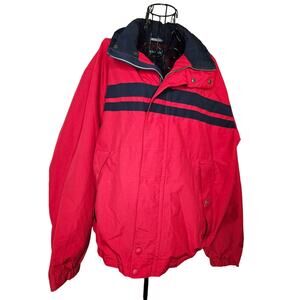 NAUTICA Red Blue Hoodie Windbreaker Jacket Coat size Men's Large